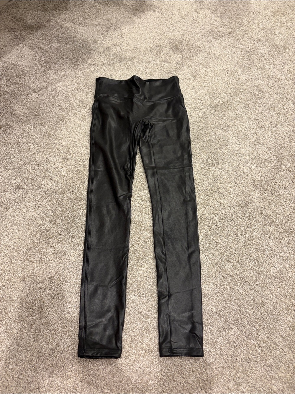 SPANX Black Faux-Leather High-Waist Leggings